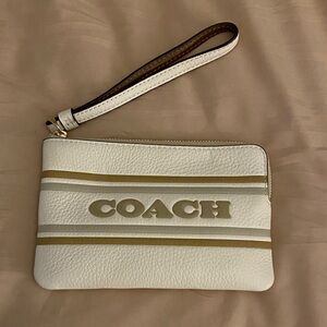 Coach Cream and Gold Wristlet